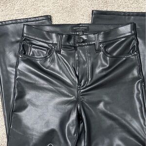 Banana Republic - black faux leather cropped bootcut pants